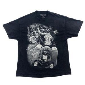 Born To Be Wild Ride or Die Graphic Tee Thrifted Vintage Style Size 2XL